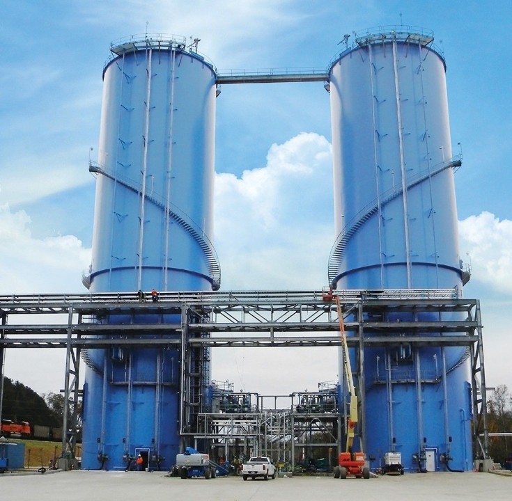 Clearwell blue water storage tanks